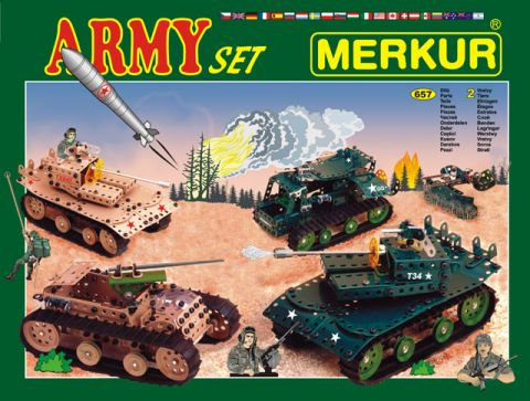 MERKUR ARMY Set, Тематический конструктор военной техники, 657 деталей.