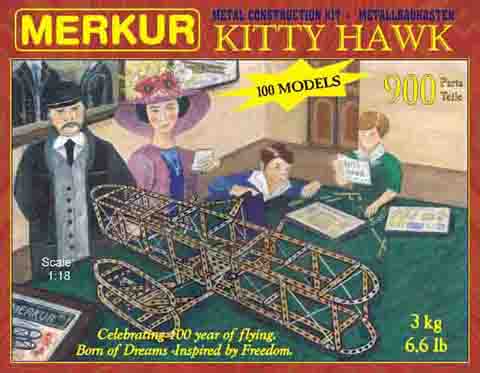 MERKUR  Kitty Hawk, Тематический конструктор авиационной техники, 900 деталей.