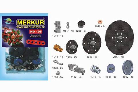MERKUR ND 105, Дополнительные детали к металлическому конструктору, 23 детали.